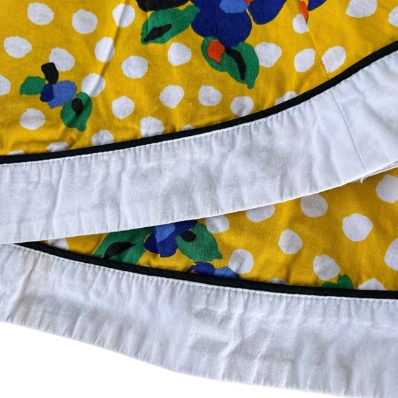 VTG Wide-Leg Culotte Shorts Bright Yellow Floral Polka Dot Howard Wolf USA Sz 12 - Picture 5 of 10